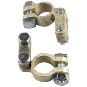 Akcesoria do układu elektrycznego - cartrend Uniwersalne zaciski biegunowe do akumulatora 12 V do standardowych biegunów akumulatora z przyłączem śrubowym, 2 sztuki plus i minus, kątowe - miniaturka - grafika 1