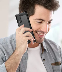 Carbon Case elastyczne etui pokrowiec Samsung Galaxy Note 20 czarny - Etui i futerały do telefonów - miniaturka - grafika 6