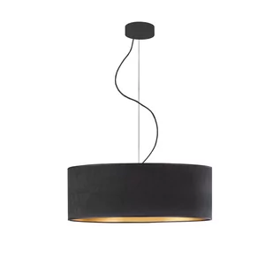 LYSNE Regulowana lampa wisząca nad stół HAJFA VELUR fi 50 cm kolor czarny ze złotym wnętrzem - Lampy sufitowe - miniaturka - grafika 4