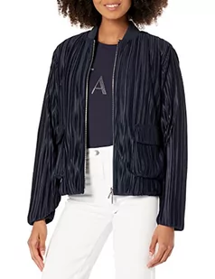 Armani Exchange Damska kurtka plisowana z kieszeniami z przodu, NIEBIESKI, S - Kurtki damskie - miniaturka - grafika 1