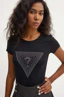 Koszulki sportowe damskie - Guess t-shirt damski kolor czarny W4BI41 KA0Q1 - miniaturka - grafika 1