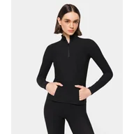 Koszulki sportowe damskie - Longsleeve Carpatree prążkowany z kieszenią Onyx Flow czarny - miniaturka - grafika 1
