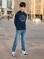 Swetry dla chłopców - Sinsay - Bluza z nadrukiem - granatowy - miniaturka - grafika 1