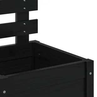 Donica ogrodowa z trejażem, czarna, 39x39,5x114 cm, lita sosna Lumarko! - Donice - miniaturka - grafika 8