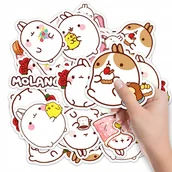 Szkolne artykuły papiernicze - NAKLEJKI ETYKIETY NA ZESZYT NALEPKA Z POSTACIAMI MOLANG WZORY 10SZT - miniaturka - grafika 1