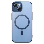 Etui i futerały do telefonów - Zestaw ochronny Baseus Glitter przeźroczyste etui magnetyczne i szkło hartowane do iPhone 14 Plus (niebieski) - miniaturka - grafika 1