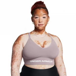 Damski biustonosz treningowy Under Armour Vanish Seamless Low Bra - beżowy - UNDER ARMOUR - Bielizna sportowa damska - miniaturka - grafika 1