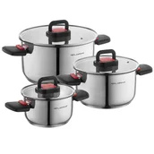 Zestawy garnków i patelni - KOMPLET ZESTAW GARNKÓW GARNKI FLORINA SPACE SKŁADANE RĄCZKI STALOWE 6 EL - miniaturka - grafika 1
