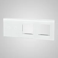 Tablice interaktywne - Touchme Duży panel 86x228mm szklany, 1 x przycisk podwójny, 2 x ramka, biały TM702728728W - miniaturka - grafika 1