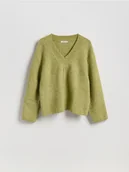 Swetry damskie - Reserved - Sweter oversize - zielony - miniaturka - grafika 1