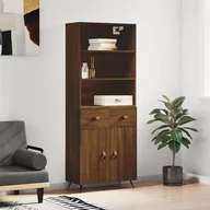 Szafki nocne - vidaXL Witrynka, brązowy dąb, 69,5x34x180 cm, materiał drewnopochodny - miniaturka - grafika 1