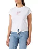 Koszulki i topy damskie - FILA Damska koszulka Shantou Knotted Graphic Logo T-Shirt, Bright White, L, Bright White, L - miniaturka - grafika 1