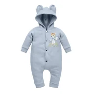 Rampersy - Yosoy Rampers z dzianiny dresowej z kapturkiem BLUE WAVE 56 cm - miniaturka - grafika 1