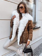 Kurtki damskie - Kurtka zimowa damska oversize BRILLIANCE kamelowa Dstreet TY3910-S - miniaturka - grafika 1