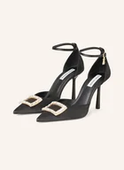 Czółenka - Steve Madden Czółenka Z Odkrytą Piętą Champ Satn Z Ozdobnymi Kamykami schwarz - miniaturka - grafika 1