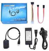 Obudowy i kieszenie na dyski twarde - Adapter Dysk ATA IDE 2.5 3.5 SATA USB 2,5A Zasilacz - miniaturka - grafika 1