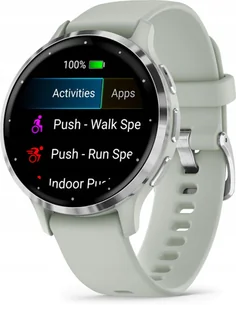 Garmin Venu 3S 010-02785-01 - 41mm - srebrny bezel ze stali nierdzewnej w kolorze Sage Grey i silikonowym paskiem - Smartwatch - miniaturka - grafika 2