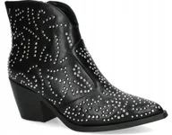 Botki damskie - GIOSEPPO BOTKI CZARNE NA ZAMEK NA OBCASIE DAMSKIE 37 Ż7B - miniaturka - grafika 1