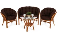 Meble ogrodowe - Meble ogrodowe rattanowe Bahama Orange / Brown 3+1 - miniaturka - grafika 1