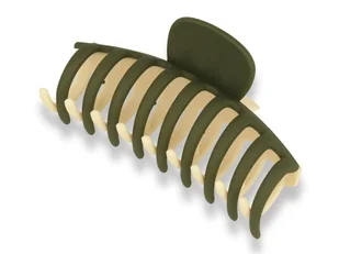 Orientana, Klamra spinka do włosów dwukolorowa zielono-kremowa - Ozdoby do włosów - miniaturka - grafika 1