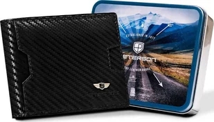Peterson Portfel męski ze skóry naturalnej carbon Peterson NoSize - Portfele - miniaturka - grafika 1
