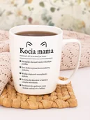 Kolorowanki, wyklejanki - Kubek ceramiczny biały Kocia mama - miniaturka - grafika 1