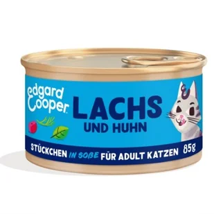 Edgard & Cooper mokra karma dla kota Adult kawałki w sosie Łosoś i kurczak 72x85 g - Mokra karma dla kotów - miniaturka - grafika 1