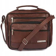 Torby męskie - Brązowa pojemna SKÓRZANA TORBA męska do pracy Beltimore F72 - miniaturka - grafika 1