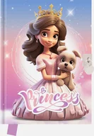 Szkolne artykuły papiernicze - Pamiętnik 80k 14x18 cm Princess Księżniczka z pieskiem - miniaturka - grafika 1