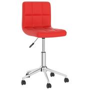 Krzesła - vidaXL Obrotowe krzesło stołowe, czerwone, sztuczna skóra - miniaturka - grafika 1