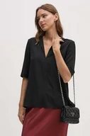 Bluzki damskie - Tommy Hilfiger bluzka damska kolor czarny gładka WW0WW43363 - miniaturka - grafika 1