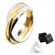 Pierścionki - Pierścionek srebro pr. 925 Elegancka Obrączka Potrójna Trzy kolory r.15 - miniaturka - grafika 1