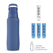 Butelki filtrujące - Szklana Butelka Filtrująca Dafi GLASS SiliconeFit 0,6 Navy Cobalt 4x Filtr - miniaturka - grafika 1