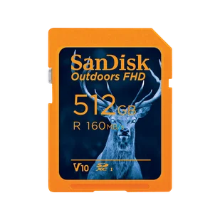 SanDisk Outdoors FHD SDXC UHS-I Card - 512GB Single Pack - SDSDUWL-512G-GN6VN - Karty pamięci - miniaturka - grafika 1