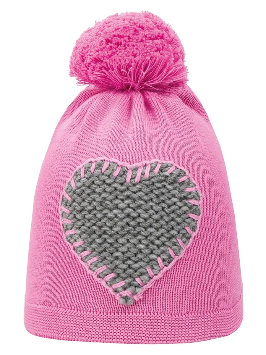 Dziewczęca czapka z pomponem jasnoróżowa Doll r.49