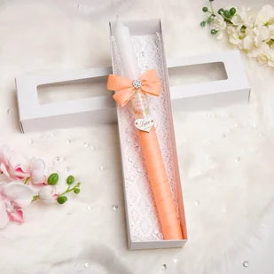 Świeca do Chrztu Świętego z Personalizacją Pomarańczowa Sc-33N - Świece - miniaturka - grafika 1