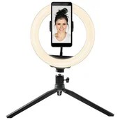 Lampy błyskowe - Denver Lampa pierścieniowa z uchwytem na telefon  i statywem 19cm RLS-801 - miniaturka - grafika 1