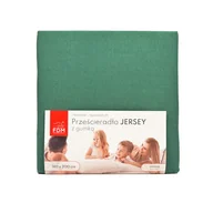 Prześcieradła - Prześcieradło JERSEY zielone 100% bawełna Rozmiar: 160 x 200 - miniaturka - grafika 1