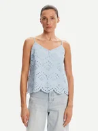 Koszulki i topy damskie - Pieces Top Vilde 17156563 Błękitny Regular Fit - miniaturka - grafika 1