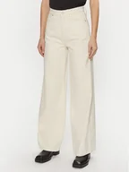 Spodnie damskie - Calvin Klein Jeansy K20K208018 Écru Wide Leg - miniaturka - grafika 1