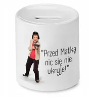 Skarbonki - SKARBONKA DLA MAMY MATKI NIC SIĘ NIE UKRYJE z Nadrukiem ze Zdjęciem + Opakowanie na prezent (wzór 04) - miniaturka - grafika 1