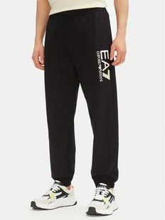 EA7 Emporio Armani Spodnie dresowe 7M000233 AF13512 MC156 Czarny Regular Fit - Spodnie sportowe męskie - miniaturka - grafika 1