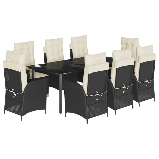 Zestaw mebli ogrodowych rattan PE 200x100 czarne