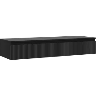 Mexen Rivel szafka łazienkowa podumywalkowa 140 cm z blatem, 1 szuflada, ryflowana , czarna mat - 91A20-14023-1-BFC71 - Szafki łazienkowe - miniaturka - grafika 1