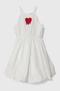 Sukienki i spódniczki dla dziewczynek - Pinko Up sukienka dziecięca kolor biały mini rozkloszowana - grafika 1
