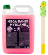 Bańki mydlane - Płyn do dużych baniek mydlanych 5 litrów + kijek zielony dla początkujących MEGA FUN - miniaturka - grafika 1