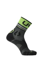 Skarpety termoaktywne - Skarpety do biegania UYN Runner's One Short Socks - grey melange/lime green - miniaturka - grafika 1