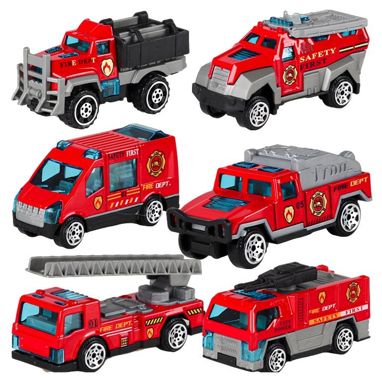 6szt Resoraki Autka Samochody z Napędem Metalowe ZESTAW w Pojemnikach 6+