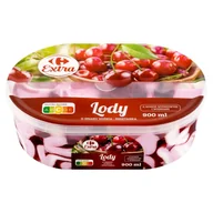 Lody i desery lodowe - Carrefour Extra Lody o smaku wiśnia-śmietanka 900 ml - miniaturka - grafika 1