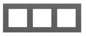 Klawisze i ramki - Kontakt Simon Ramka potrójna LINE Simon 55 - grafitowy mat - miniaturka - grafika 1